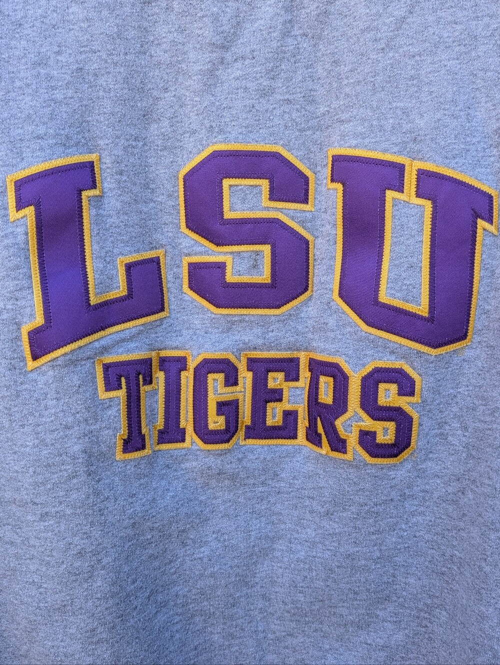 Champion LSU Tigers Crewneck Sweatshirt Adult Large NCAA Football Pullover Gray